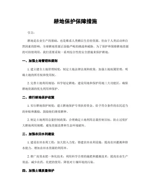 耕地保护保障措施