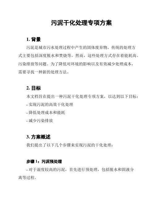 污泥干化处理专项方案
