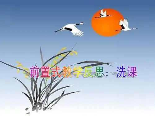 前置式教学反思：洗课