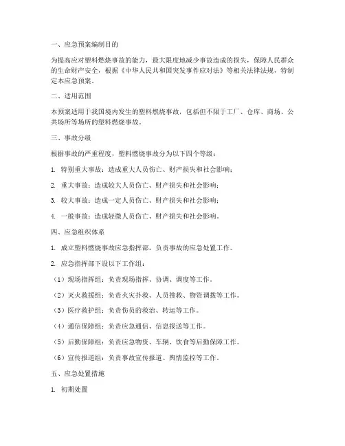 塑料燃烧应急预案