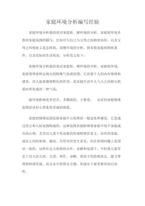 家庭环境分析怎么写