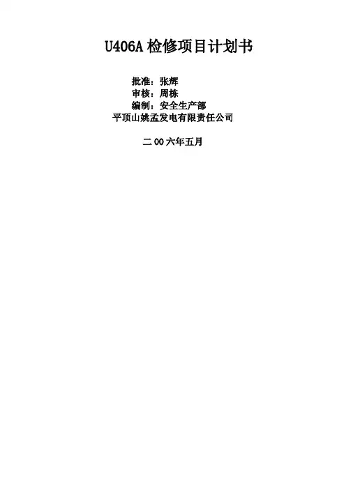 U检修项目计划书