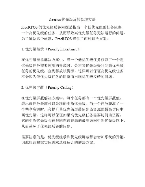freertos优先级反转处理方法