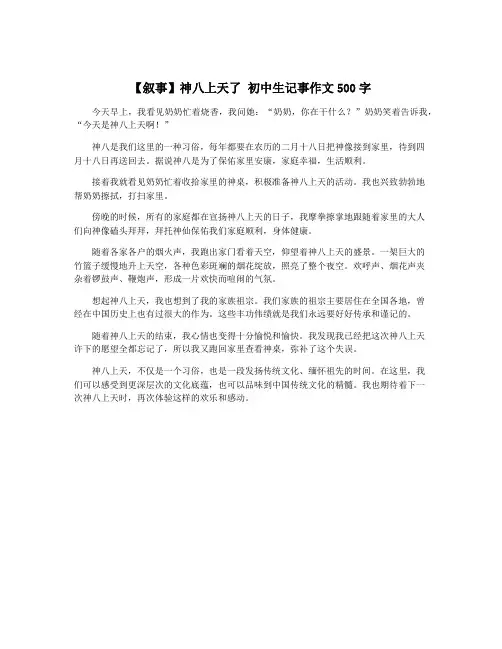【叙事】神八上天了 初中生记事作文500字