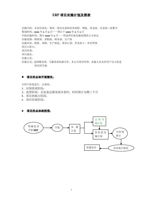 erp项目实施计划图表