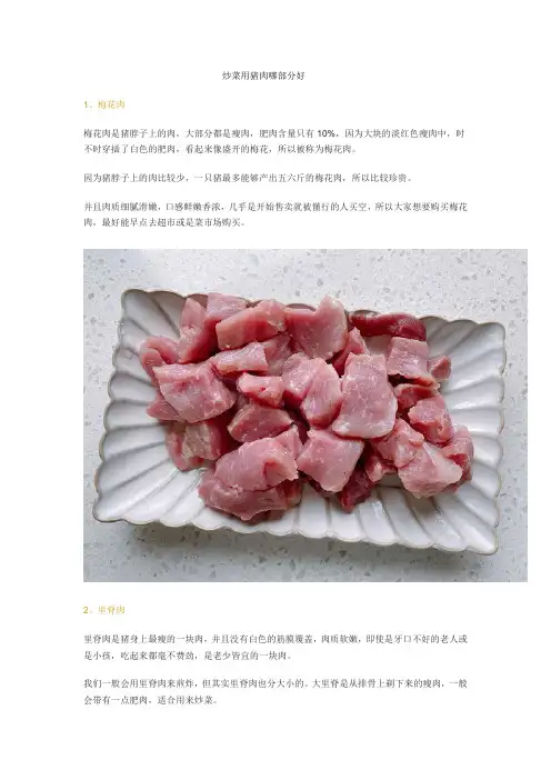 炒菜用猪肉哪部分好