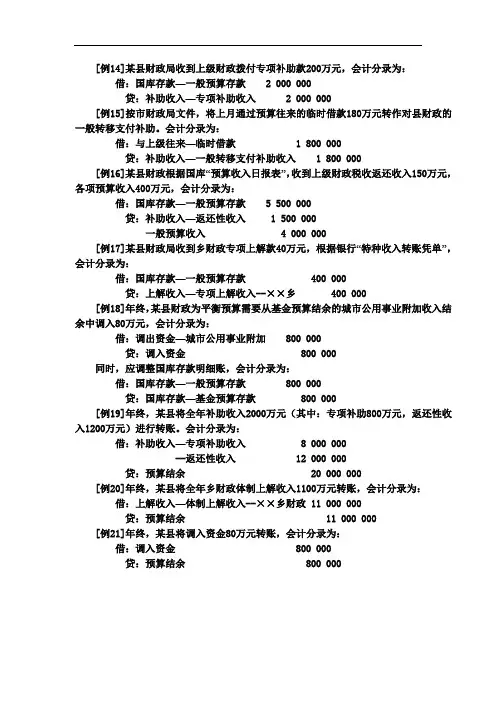 T557-预算会计实务(3版 刘有宝)-例14