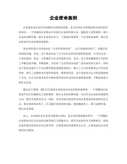 企业使命案例