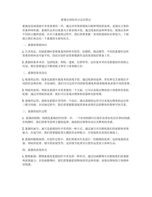 素描全部知识点总结笔记