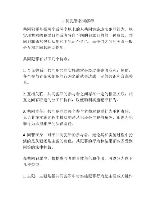 共同犯罪名词解释