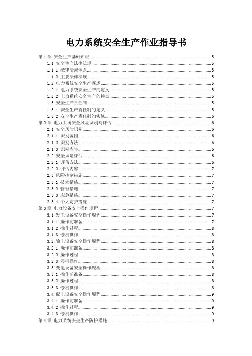 电力系统安全生产作业指导书