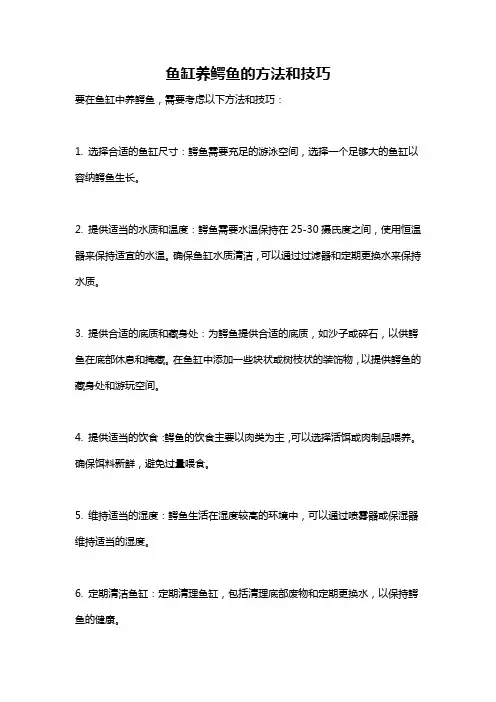 鱼缸养鳄鱼的方法和技巧