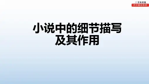 知识点22 小说中的细节描写及其作用——知识点精讲课件(讲和练)