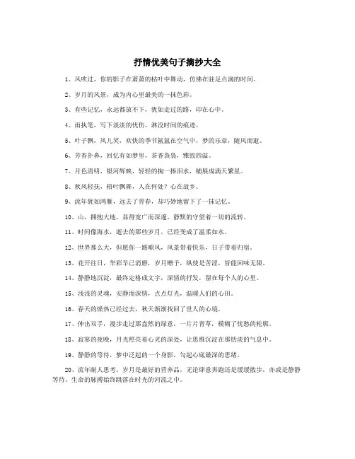 抒情优美句子摘抄大全