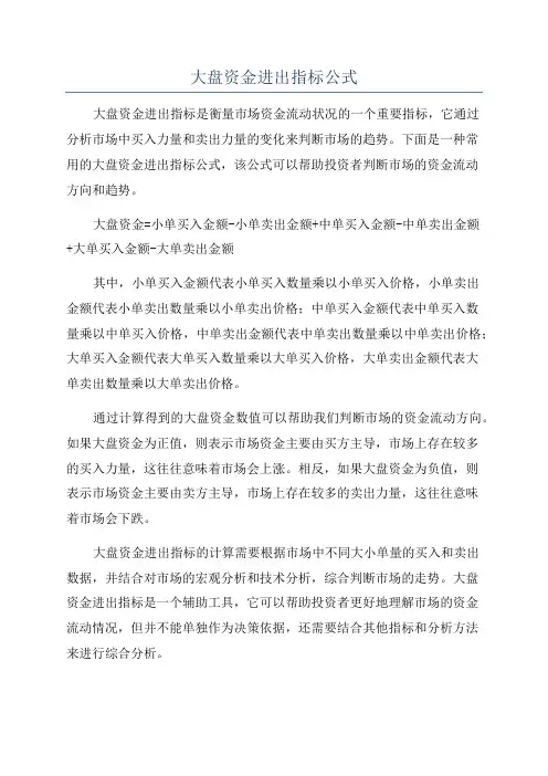 大盘资金进出指标公式