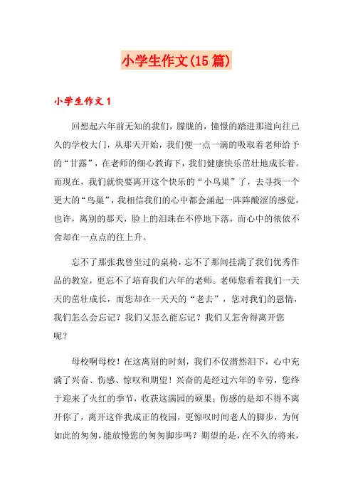 小学生作文(15篇)