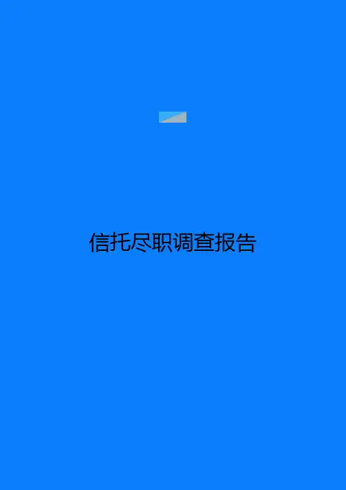 信托尽职调查报告