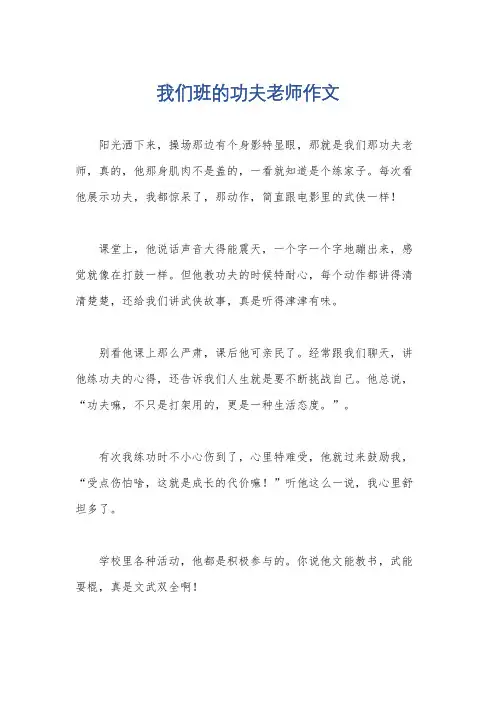 我们班的功夫老师作文