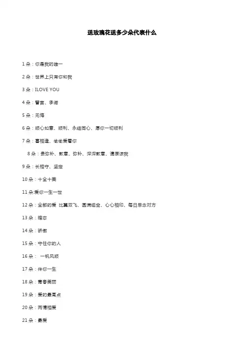 送玫瑰花送多少朵代表什么