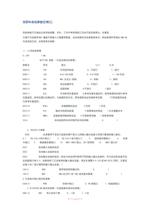 发那科参数大全
