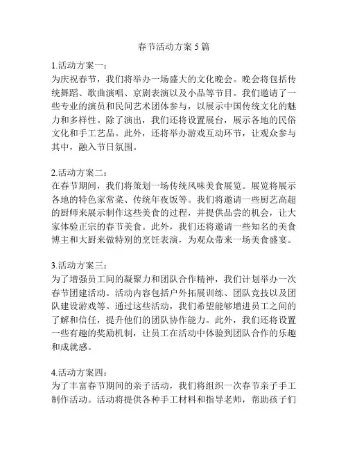 春节活动方案5篇