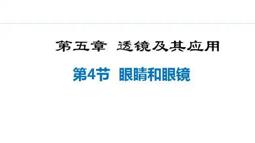 人教版八年级物理上册 第五章透镜及其应用 第4节  眼睛和眼镜PPT课件
