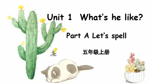 五年级英语上册教学课件《Unit 1  What’s he like》Part A(第三课时)