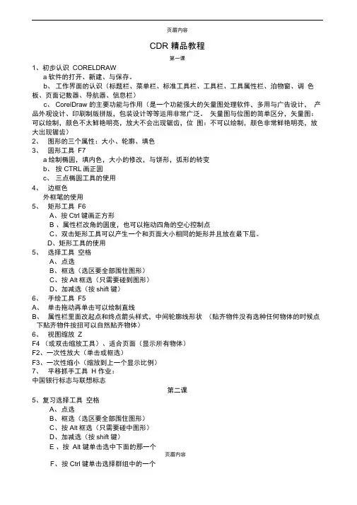 CDR入门教程(速成教程)