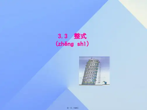 原七年级数学上册3.3整式教学课件(新版)华东师大版