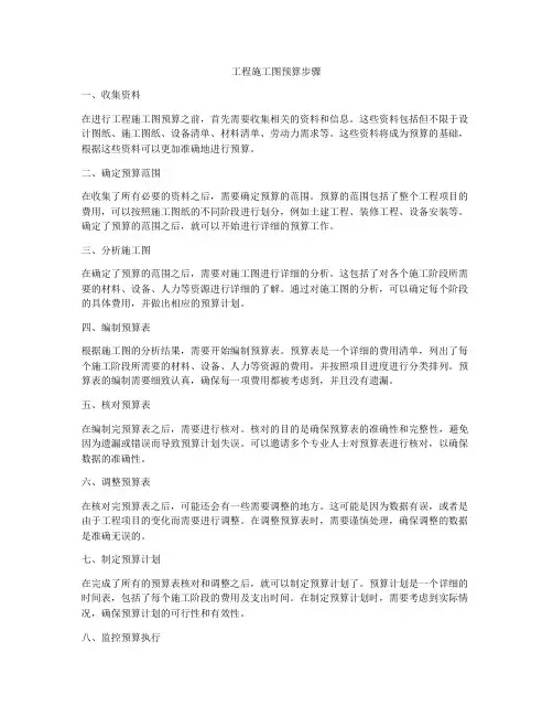 工程施工图预算步骤