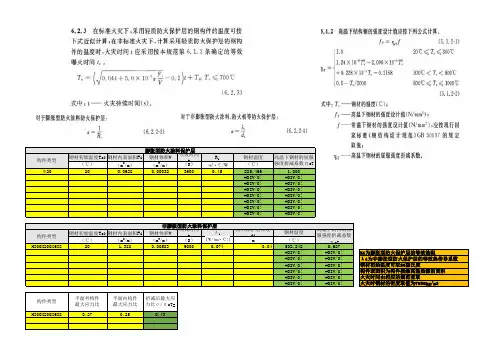 钢结构构件耐火计算(临界温度法)