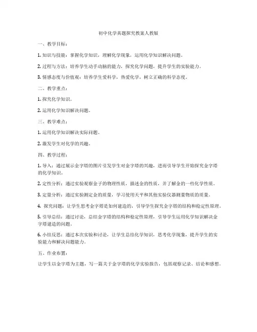初中化学真题探究教案人教版