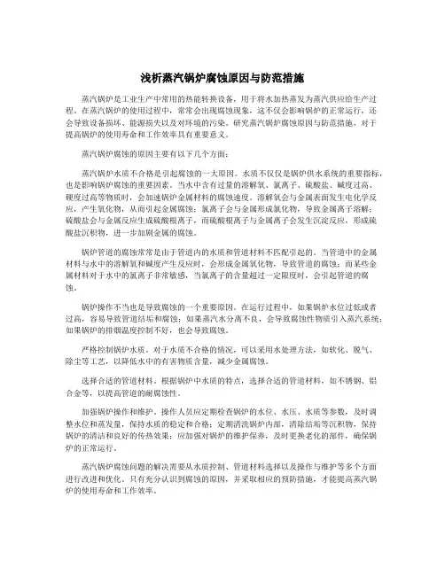 浅析蒸汽锅炉腐蚀原因与防范措施