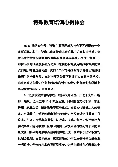 特殊教育培训心得体会 2