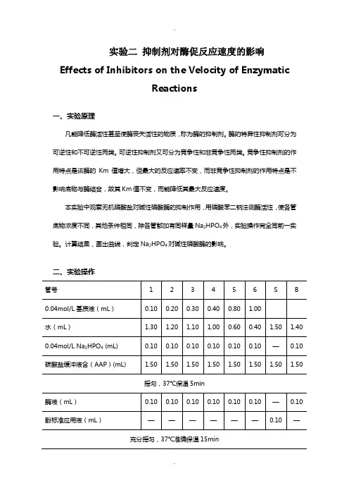 实验二抑制剂对酶促反应速度的影响-(1)