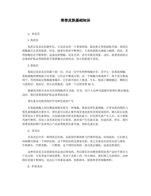 美容皮肤基础知识