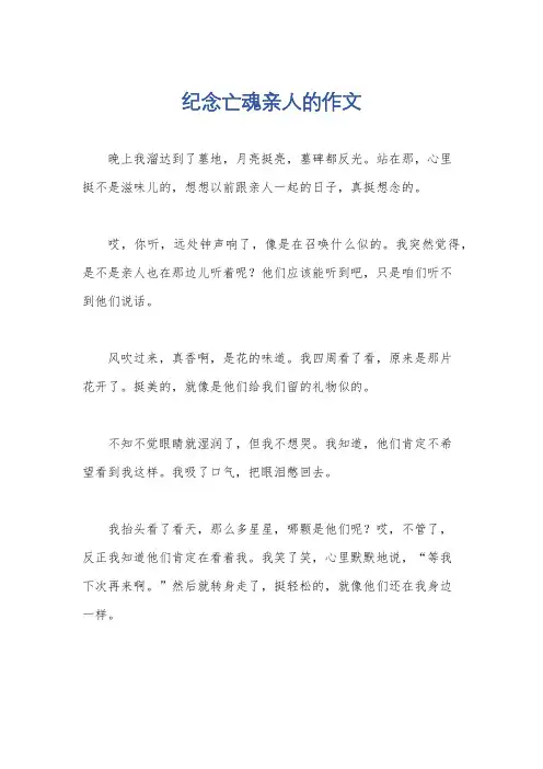 纪念亡魂亲人的作文