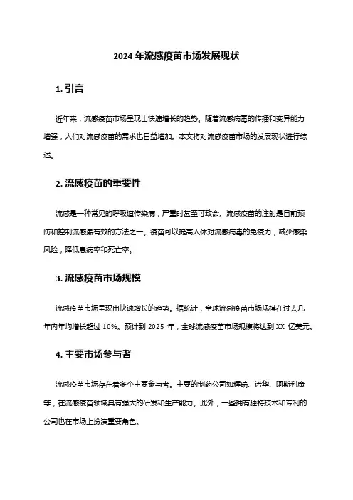 2024年流感疫苗市场发展现状