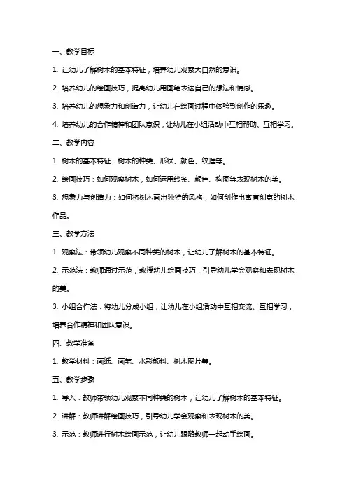 学会观察大自然,描绘树木之友的美丽——大班树的朋友美术教案
