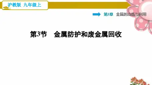 沪教版九年级化学上册5.3 金属防护和废金属回收ppt