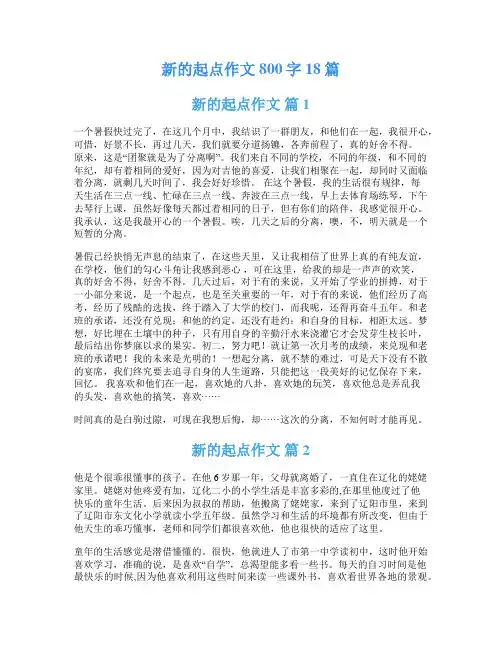 新的起点作文800字18篇