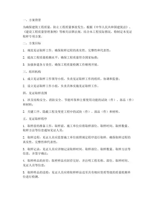 见证取样专项方案