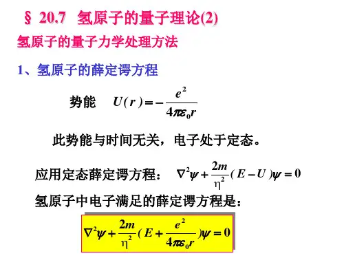 量子力学：氢原子理论2