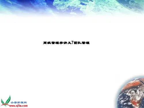 高级管理学讲义7团队管理