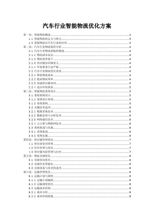 汽车行业智能物流优化方案