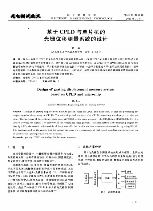 基于CPLD与单片机的光栅位移测量系统的设计