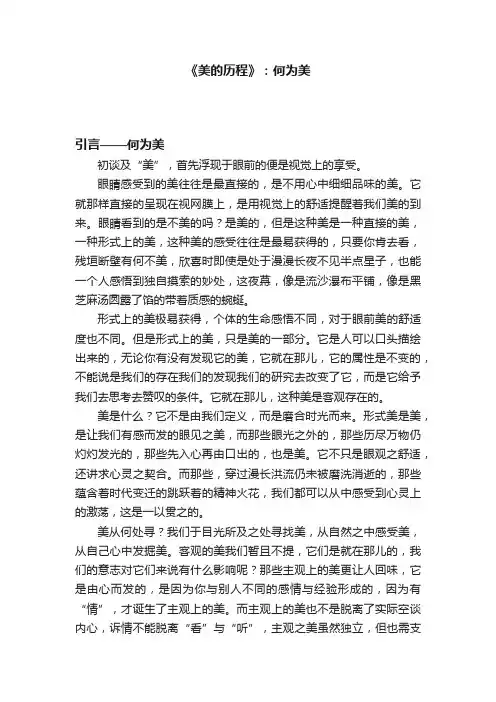 《美的历程》：何为美