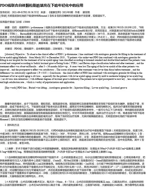 PDO线联合自体颗粒脂肪填充在下睑年轻化中的应用