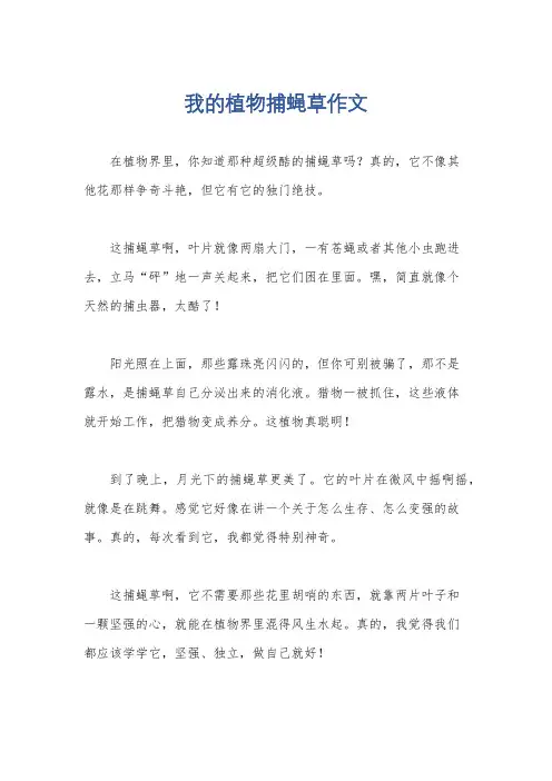我的植物捕蝇草作文