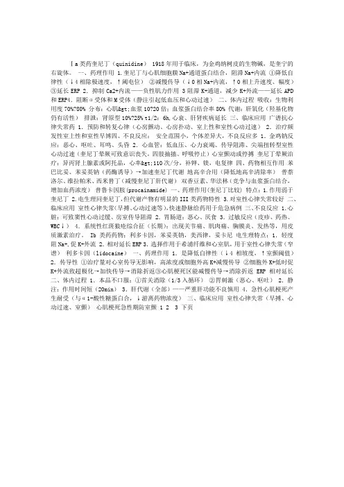 《药理学》辅导：常用抗心律失常药